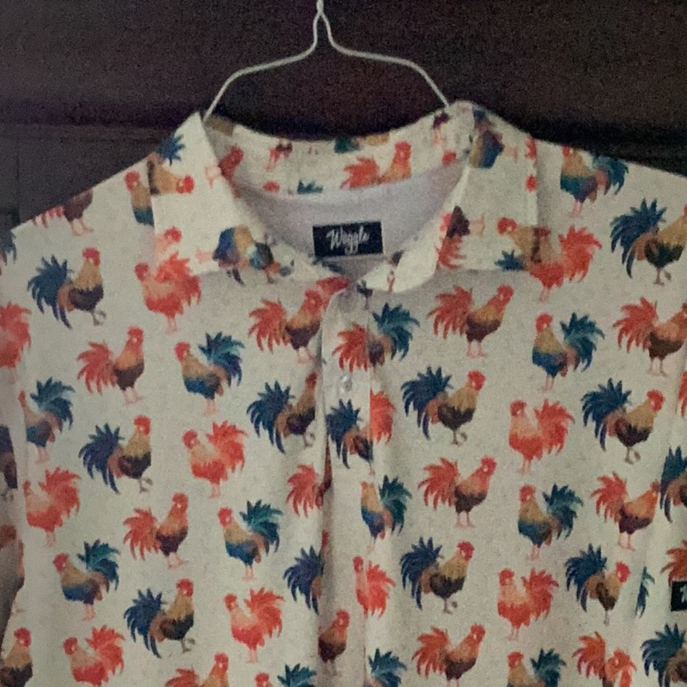 Waggle brand “Cocky Rooster Polo” XL. Golf shirt
